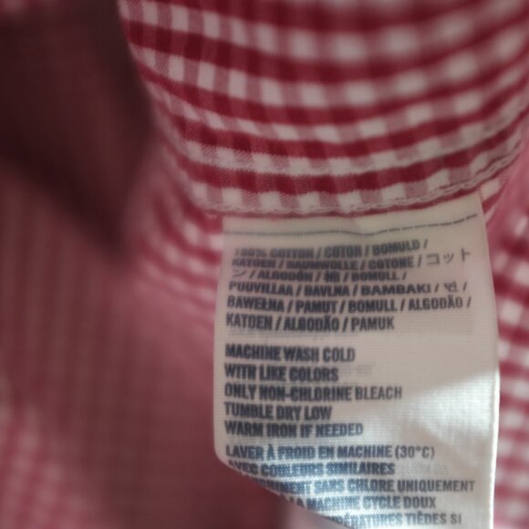 Abercrombie Kids Red Check Gingham Muscle Shirt 100% Cotton size S - Picture 6 of 6